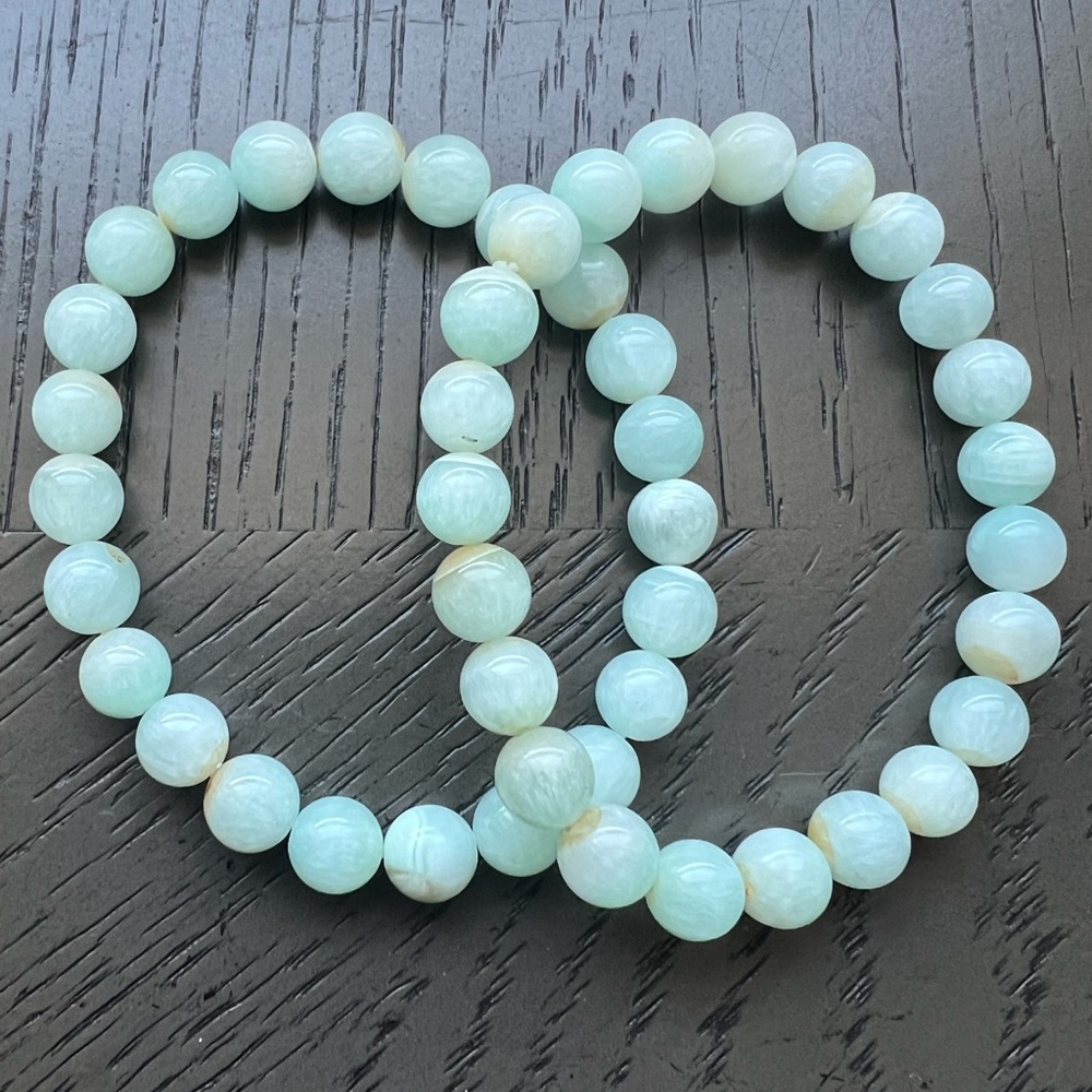 (ONE) Hemimorphite bracelet 8mm SIZE 6.75’